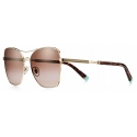 Tiffany & Co. - Square Sunglasses - Pale Gold Gradient Brown - Diamond Point Collection - Tiffany & Co. Eyewear
