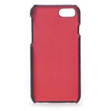 2 ME Style - Cover Fingers Croco Nero / Rosso - iPhone 8 / 7 - Cover in Pelle di Coccodrillo
