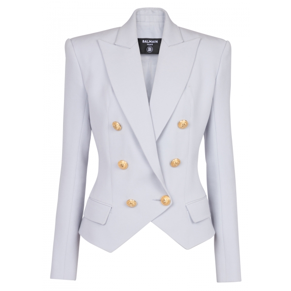 Balmain - Double-Breasted Wool Jacket - Blue - Exclusive Luxury Collection
