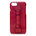 2 ME Style - Case Fingers Croco Red / Red - iPhone 8 / 7 - Crocodile Leather Cover