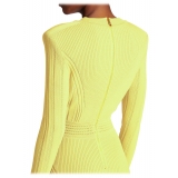 Balmain - Short Knitted Dress with Golden Buttons - Yellow - Exclusive Luxury Collection