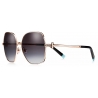 Tiffany & Co. - Occhiale da Sole Irregolare - Oro Chiaro Grigio Sfumate - Collezione Tiffany T - Tiffany & Co. Eyewear