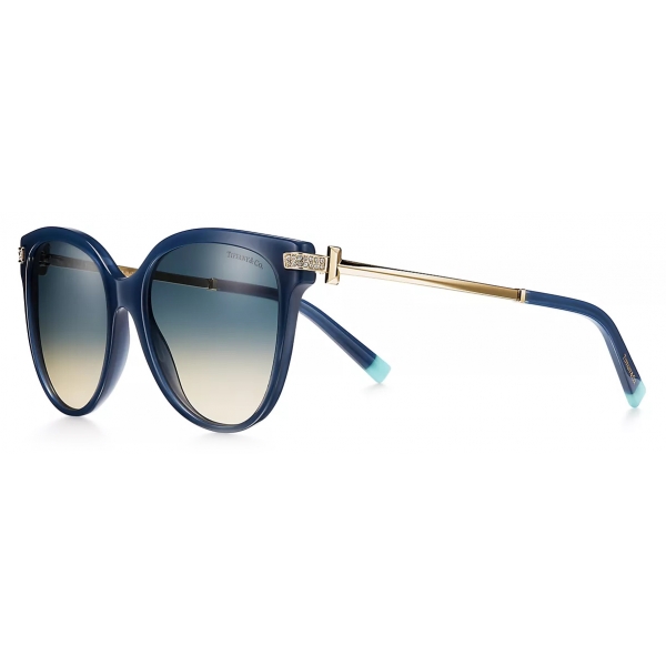 Tiffany & Co. - Occhiale da Sole a Cuscino - Blu Opale Sfumate Blu - Collezione Tiffany T - Tiffany & Co. Eyewear
