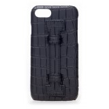 2 ME Style - Case Fingers Croco Black / Black - iPhone 8 / 7 - Crocodile Leather Cover