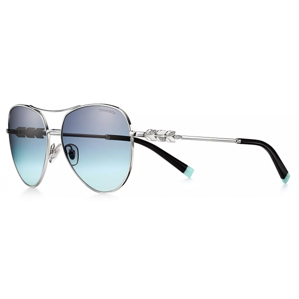 Tiffany & Co. - Pilot Sunglasses - Silver Gradient Blue - Victoria® Collection - Tiffany & Co. Eyewear