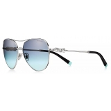 Tiffany & Co. - Pilot Sunglasses - Silver Gradient Blue - Victoria® Collection - Tiffany & Co. Eyewear