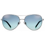 Tiffany & Co. - Occhiale da Sole Pilot - Argento Blu Sfumate - Collezione Victoria® - Tiffany & Co. Eyewear