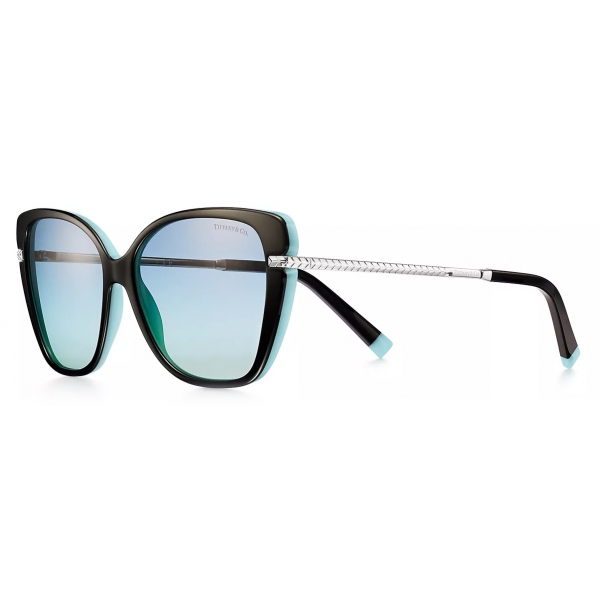Tiffany & Co. - Occhiale da Sole Pilot - Nero Sfumate Blu - Collezione Wheat Leaf - Tiffany & Co. Eyewear