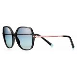 Tiffany & Co. - Pillow Shaped Sunglasses - Black Gradient Tiffany Blue® - Wheat Leaf Collection - Tiffany & Co. Eyewear