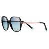 Tiffany & Co. - Occhiale da Sole a Cuscino - Nero Sfumate Tiffany Blue® - Collezione Wheat Leaf - Tiffany & Co. Eyewear