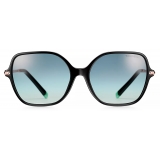 Tiffany & Co. - Occhiale da Sole a Cuscino - Nero Sfumate Tiffany Blue® - Collezione Wheat Leaf - Tiffany & Co. Eyewear