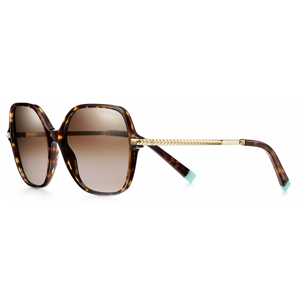 Tiffany & Co. - Pillow Shaped Sunglasses - Tortoise Gradient Brown - Wheat Leaf Collection - Tiffany & Co. Eyewear
