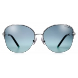 Tiffany & Co. - Pillow Shaped Sunglasses - Silver Gradient Blue - Tiffany HardWear Collection - Tiffany & Co. Eyewear