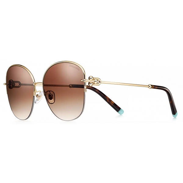 Tiffany & Co. - Pillow Shaped Sunglasses - Pale Gold Brown - Tiffany HardWear Collection - Tiffany & Co. Eyewear