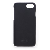 2 ME Style - Cover Fingers in Pelle Nera / Croco Nero - iPhone 8 / 7 - Cover in Pelle di Coccodrillo