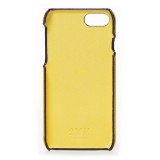 2 ME Style - Case Fingers Leather Yellow / Croco Orange - iPhone 8 / 7 - Crocodile Leather Cover