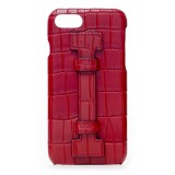 2 ME Style - Cover Fingers Croco Rosso / Rosso - iPhone 8 Plus / 7 Plus - Cover in Pelle di Coccodrillo