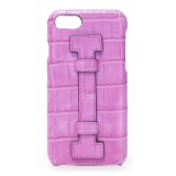 2 ME Style - Cover Fingers Croco Fucsia / Fucsia - iPhone 8 Plus / 7 Plus - Cover in Pelle di Coccodrillo