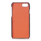 2 ME Style - Case Fingers Croco Green / Orange - iPhone 8 Plus / 7 Plus - Crocodile Leather Cover