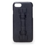 2 ME Style - Case Fingers Leather Black / Croco Black - iPhone 8 Plus / 7 Plus - Crocodile Leather Cover