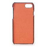 2 ME Style - Cover Fingers in Pelle Arancione / Croco Verde - iPhone 8 Plus / 7 Plus - Cover in Pelle di Coccodrillo