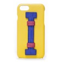 2 ME Style - Case Fingers Leather Yellow / Croco Orange - iPhone 8 Plus / 7 Plus - Crocodile Leather Cover