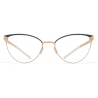 Mykita - Cynthia - Decades - Matte Champagne Gold Lagoon Green - Metal Glasses - Optical Glasses - Mykita Eyewear