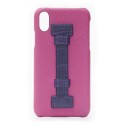 2 ME Style - Case Fingers Leather Fucsia / Croco Purple - iPhone X / XS - Crocodile Leather Cover