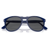 Persol - PO9649S - Solid Blue / Dark Grey - Sunglasses - Persol Eyewear