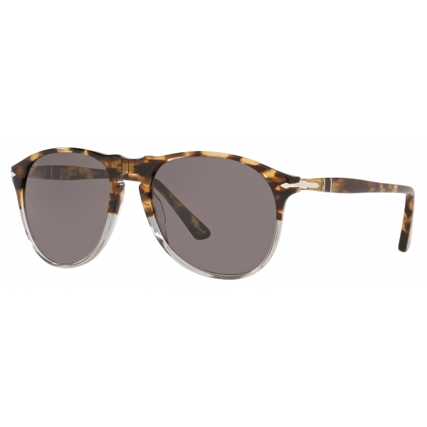 Persol - PO9649S - Brown Tortoise-Transparent Grey / Grey - Sunglasses - Persol Eyewear