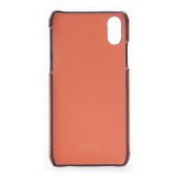 2 ME Style - Case Fingers Leather Orange / Croco Green - iPhone X / XS - Crocodile Leather Cover