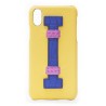 2 ME Style - Case Fingers Leather Yellow / Croco Blue - iPhone X / XS - Crocodile Leather Cover