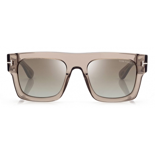 Tom Ford - Fausto Sunglasses - Square Sunglasses - Light Brown Green Mirror - FT0711 - Sunglasses - Tom Ford Eyewear