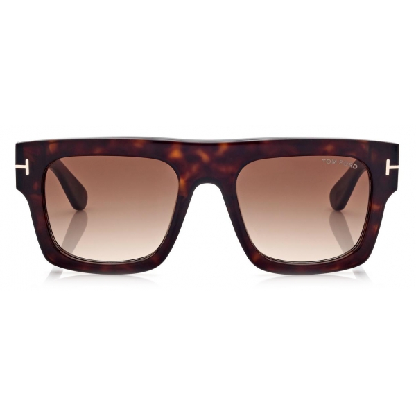 Tom Ford - Fausto Sunglasses - Occhiali da Sole Squadrata - Havana Scuro - FT0711 - Occhiali da Sole - Tom Ford Eyewear