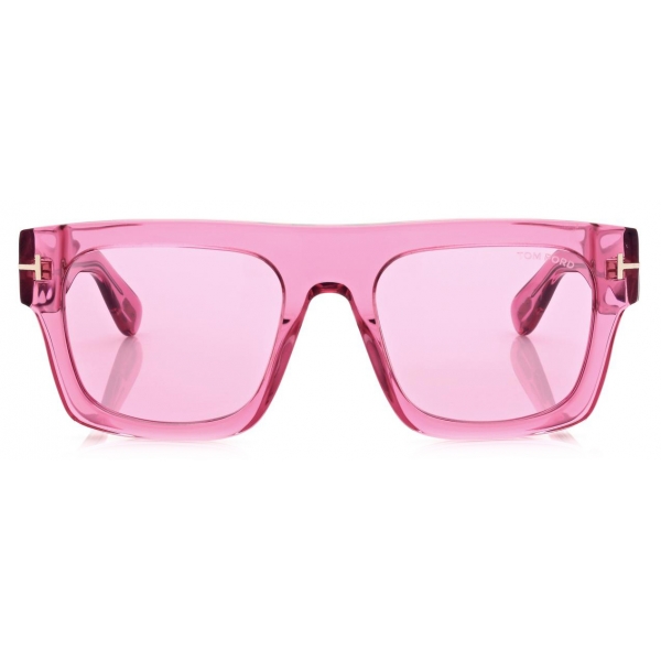 Tom Ford - Fausto Sunglasses - Occhiali da Sole Squadrata - Fucsia Bordeaux - FT0711 - Occhiali da Sole - Tom Ford Eyewear