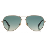 Tom Ford - Clark Sunglasses - Occhiali da Sole Squadrata - Oro Rosa - FT0823 - Occhiali da Sole - Tom Ford Eyewear