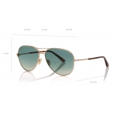 Tom Ford - Clark Sunglasses - Occhiali da Sole Squadrata - Oro Rosa - FT0823 - Occhiali da Sole - Tom Ford Eyewear