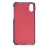 2 ME Style - Cover Fingers Croco Nero / Rosso - iPhone X / XS - Cover in Pelle di Coccodrillo