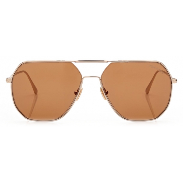 Tom Ford - Gilles Sunglasses - Geometric Sunglasses - Rose Gold Brown - FT0852 - Sunglasses - Tom Ford Eyewear