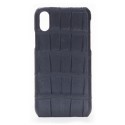 2 ME Style - Case Croco Black - iPhone X / XS - Crocodile Leather Cover