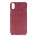 2 ME Style - Case Croco Rouge Vif - iPhone X / XS - Crocodile Leather Cover