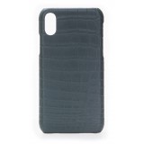 2 ME Style - Cover Croco Verde Bouteille - iPhone X / XS - Cover in Pelle di Coccodrillo