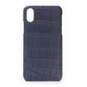 2 ME Style - Case Croco Blue - iPhone X / XS - Crocodile Leather Cover