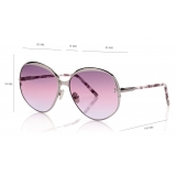 Tom Ford - Yvette Sunglasses - Occhiali da Sole Rotondi - Rutenio Lucido - FT0913 - Occhiali da Sole - Tom Ford Eyewear