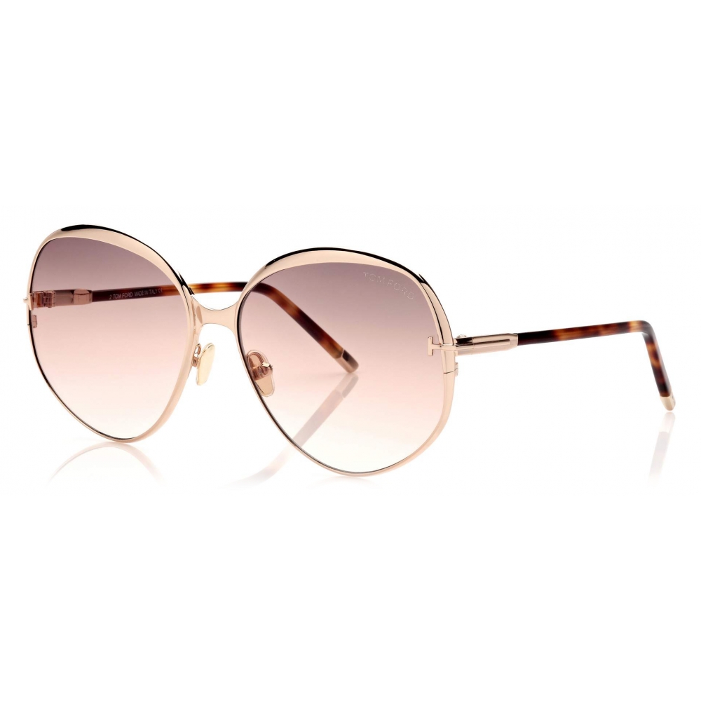 Tom Ford - Yvette Sunglasses - Round Sunglasses - Rose Gold - FT0913 ...