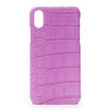 2 ME Style - Case Croco Fucsia - iPhone X / XS - Crocodile Leather Cover