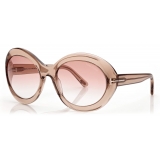 Tom Ford - Liya Sunglasses - Oversize Round Sunglasses - Light Brown Burgundy - FT0918 - Sunglasses - Tom Ford Eyewear
