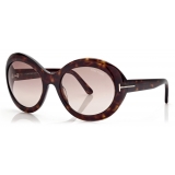 Tom Ford - Liya Sunglasses - Oversize Rotondi - Havana Scuro - FT0918 - Occhiali da Sole - Tom Ford Eyewear