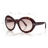 Tom Ford - Liya Sunglasses - Oversize Round Sunglasses - Dark Havana - FT0918 - Sunglasses - Tom Ford Eyewear
