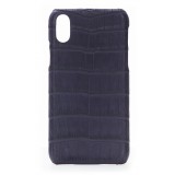 2 ME Style - Case Croco Dark Violet - iPhone  X / XS - Crocodile Leather Cover